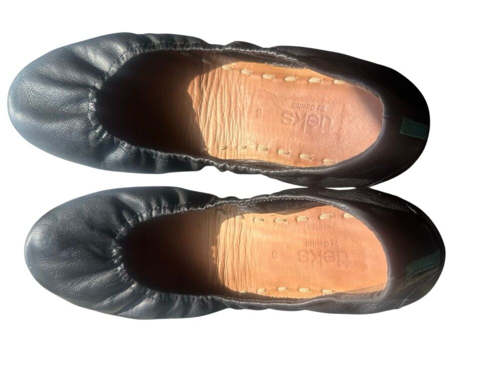 Tieks by Gavrieli Matte Black Italian Leather Ballet Flats - Women's Size 8